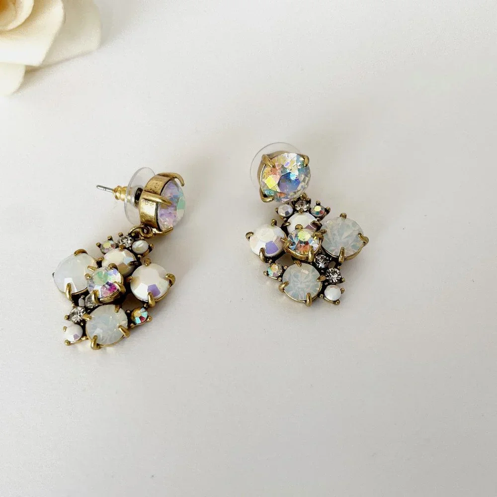 J Crew Aurora Borealis Crystal Dangle Earrings - Picture 4 of 7